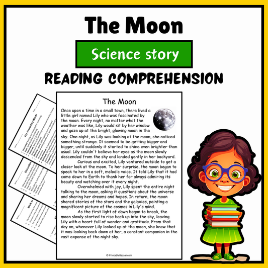 The Moon | Science Story Reading Comprehension Activity