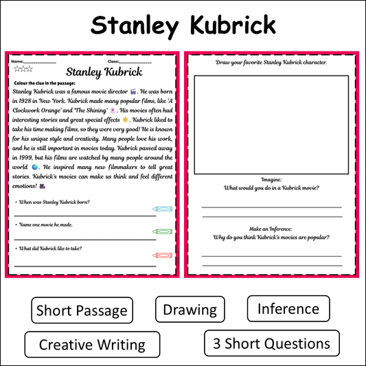 Stanley Kubrick | Short Reading Comprehension Creative Worksheet
