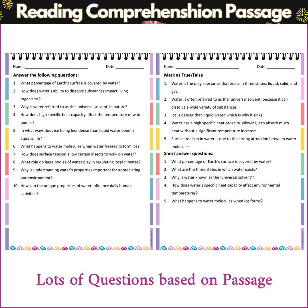 Water Properties | Reading Comprehension Passage and Questions