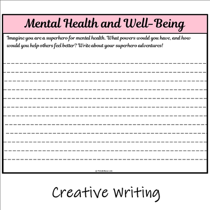 Mental Health and Well-Being | Main Idea and Supporting Details Reading Passage and Questions