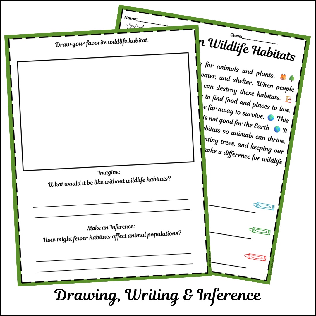 Impact on Wildlife Habitats | Short Reading Comprehension Creative Worksheet