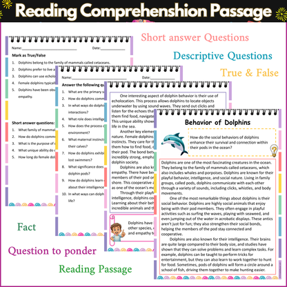 Behavior of Dolphins | Reading Comprehension Passage and Questions