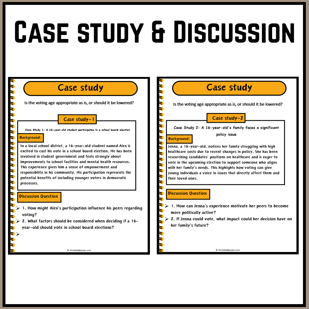 Is the voting age appropriate as is, or should it be lowered? | Debate Case Study Worksheet