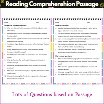 What was Manifest Destiny | Reading Comprehension Passage and Questions