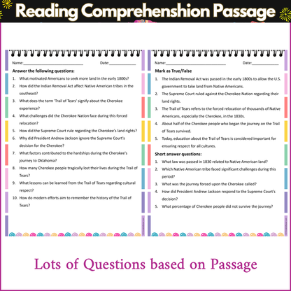 Trail of Tears | Reading Comprehension Passage and Questions