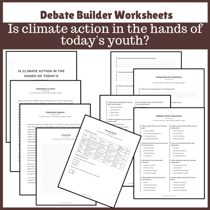 Is climate action in the hands of today's youth? | Favour and Against Worksheet Printable Activity