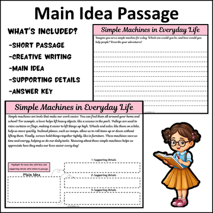 Simple Machines in Everyday Life | Main Idea and Supporting Details Reading Passage and Questions