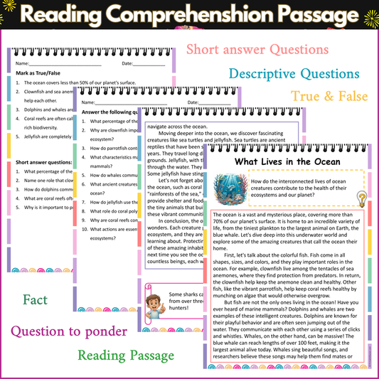 What Lives in the Ocean | Reading Comprehension Passage and Questions