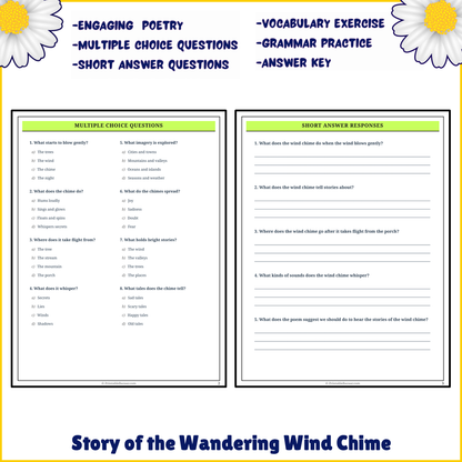 Story of the Wandering Wind Chime | Poem Grammar Worksheet Printable Activity