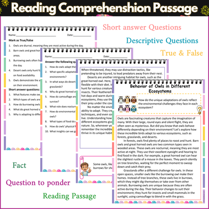 Behavior of Owls in Different Ecosystems | Reading Comprehension Passage and Questions