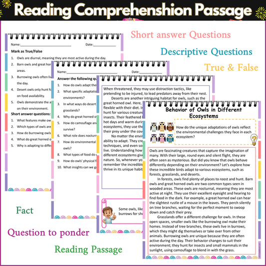 Behavior of Owls in Different Ecosystems | Reading Comprehension Passage and Questions