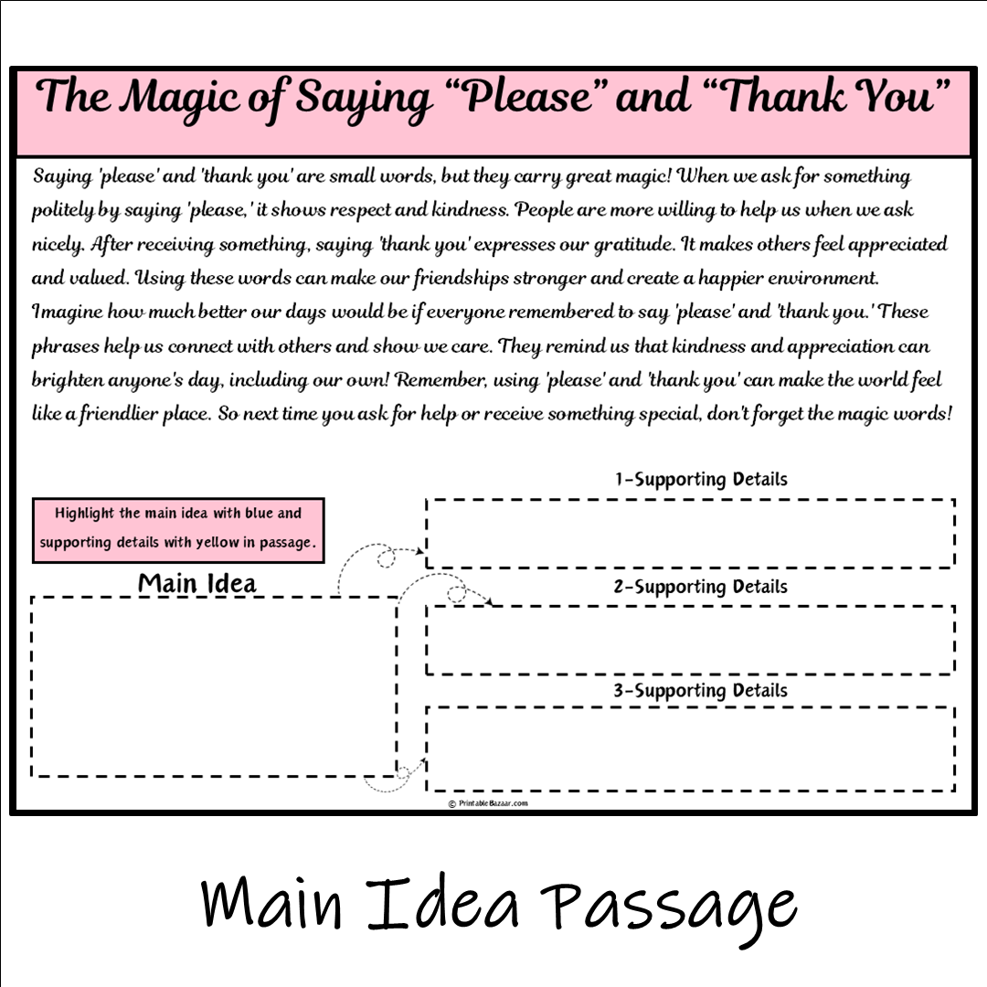 The Magic of Saying “Please” and “Thank You” | Main Idea and Supporting Details Reading Passage and Questions