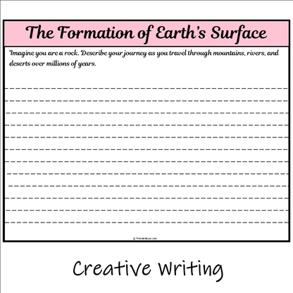 The Formation of Earth’s Surface | Main Idea and Supporting Details Reading Passage and Questions