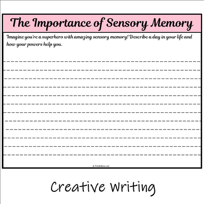 The Importance of Sensory Memory | Main Idea and Supporting Details Reading Passage and Questions