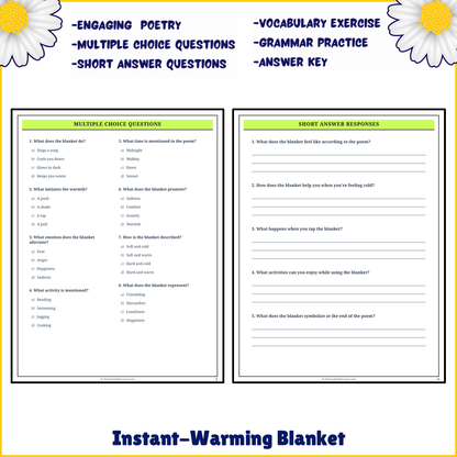 Instant-Warming Blanket | Poem Grammar Worksheet Printable Activity