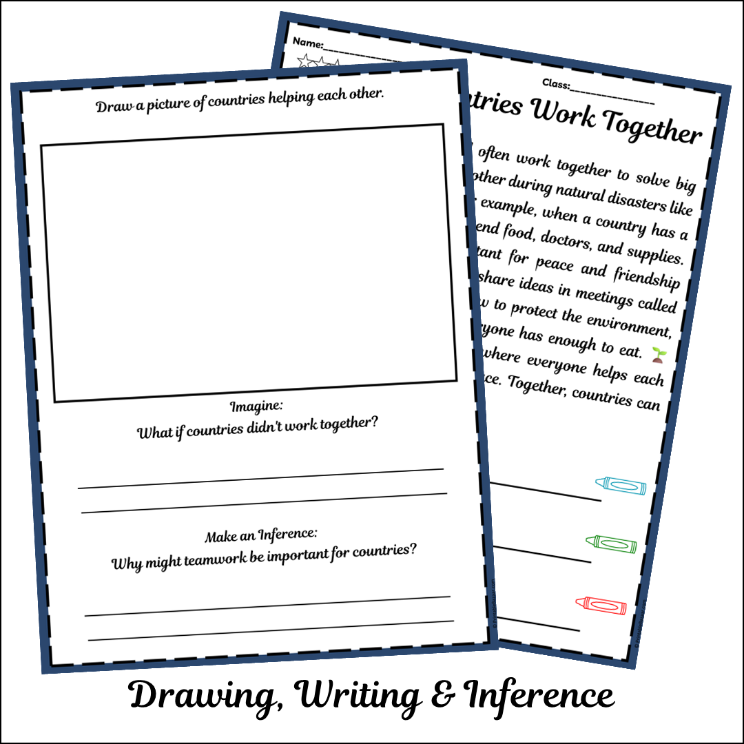 How Countries Work Together | Short Reading Comprehension Creative Worksheet