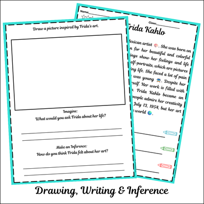 Frida Kahlo | Short Reading Comprehension Creative Worksheet