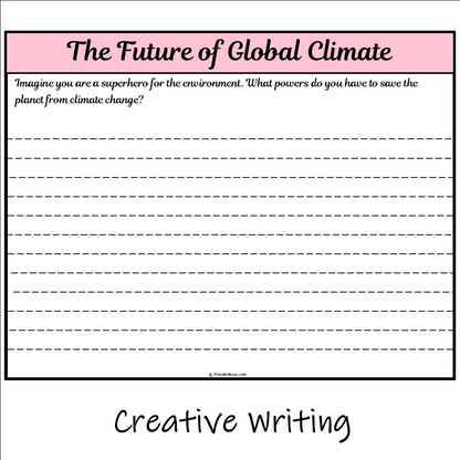 The Future of Global Climate | Main Idea and Supporting Details Reading Passage and Questions