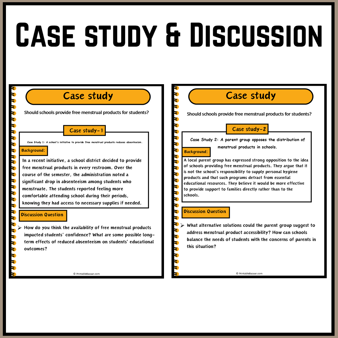 Should schools provide free menstrual products for students? | Debate Case Study Worksheet