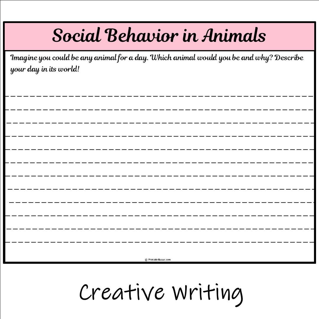 Social Behavior in Animals | Main Idea and Supporting Details Reading Passage and Questions