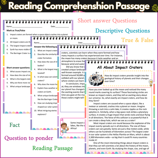 All About Impact Craters | Reading Comprehension Passage and Questions