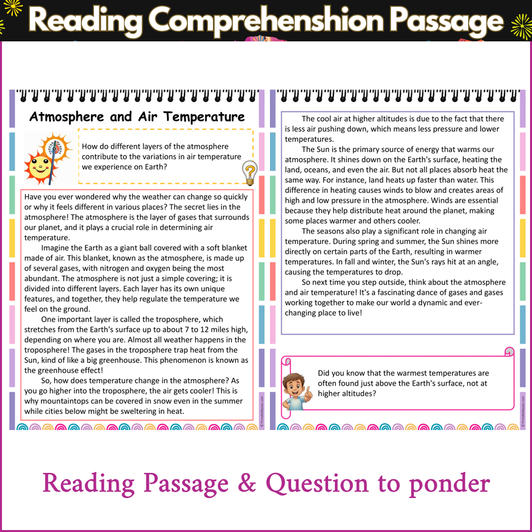 Atmosphere and Air Temperature | Reading Comprehension Passage and Questions