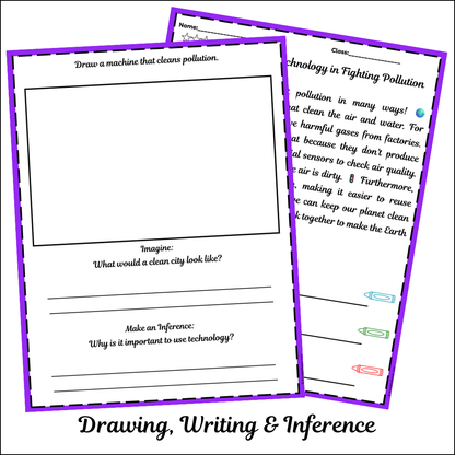 The Role of Technology in Fighting Pollution | Short Reading Comprehension Creative Worksheet