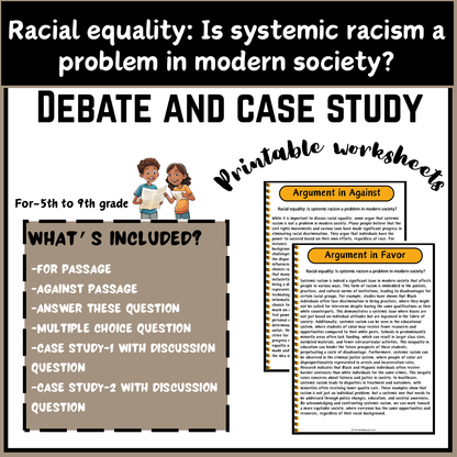 Racial equality: Is systemic racism a problem in modern society? | Debate Case Study Worksheet