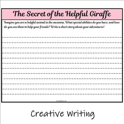 The Secret of the Helpful Giraffe | Main Idea and Supporting Details Reading Passage and Questions