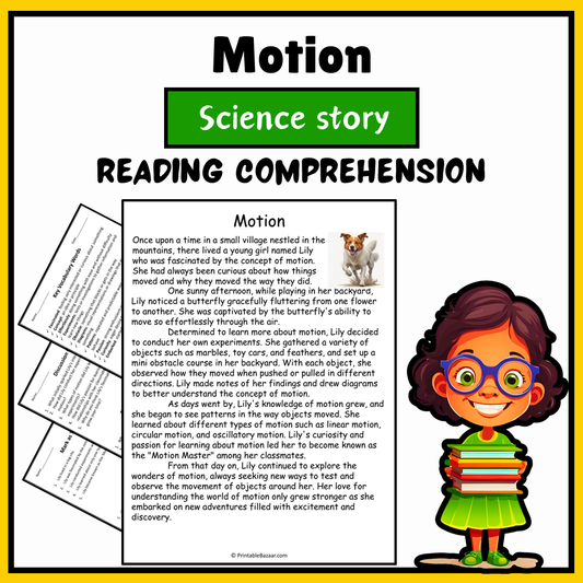Motion | Science Story Reading Comprehension Activity