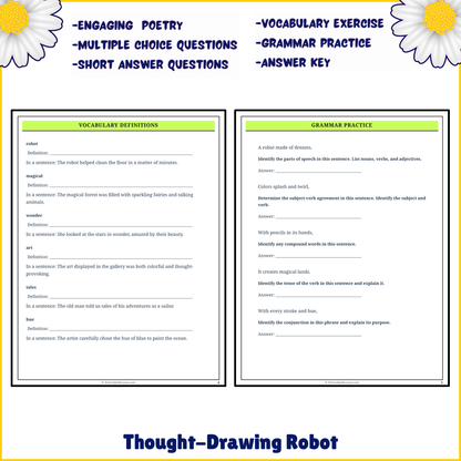 Thought-Drawing Robot | Poem Grammar Worksheet Printable Activity