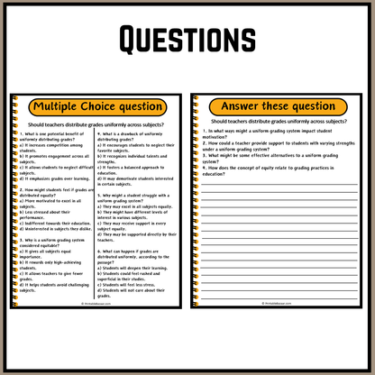 Should teachers distribute grades uniformly across subjects? | Debate Case Study Worksheet