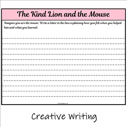 The Kind Lion and the Mouse | Main Idea and Supporting Details Reading Passage and Questions