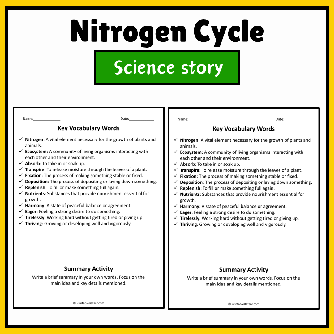 Nitrogen Cycle | Science Story Reading Comprehension Activity