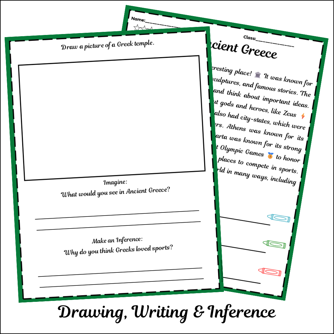 Ancient Greece | Short Reading Comprehension Creative Worksheet