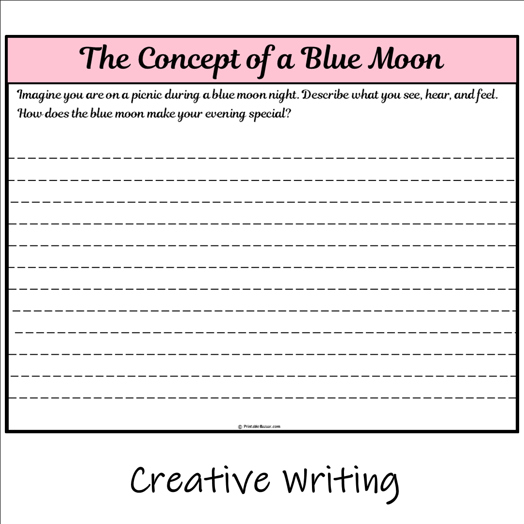 The Concept of a Blue Moon | Main Idea and Supporting Details Reading Passage and Questions