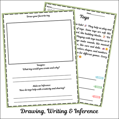 Toys | Short Reading Comprehension Creative Worksheet