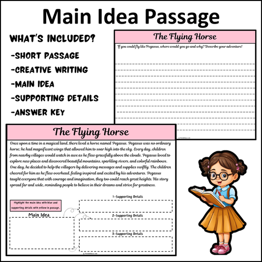 The Flying Horse | Main Idea and Supporting Details Reading Passage and Questions