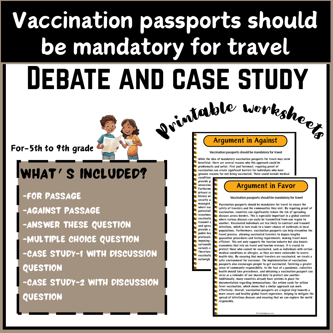 Vaccination passports should be mandatory for travel | Debate Case Study Worksheet