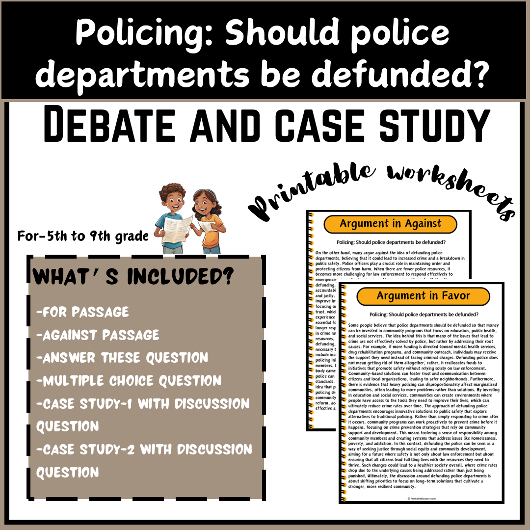 Policing: Should police departments be defunded? | Debate Case Study Worksheet