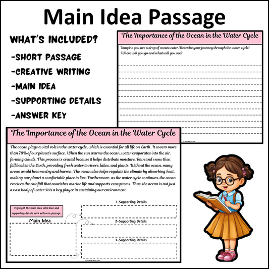 The Importance of the Ocean in the Water Cycle | Main Idea and Supporting Details Reading Passage and Questions