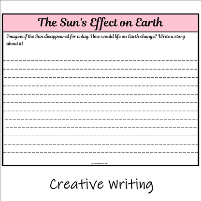 The Sun's Effect on Earth | Main Idea and Supporting Details Reading Passage and Questions