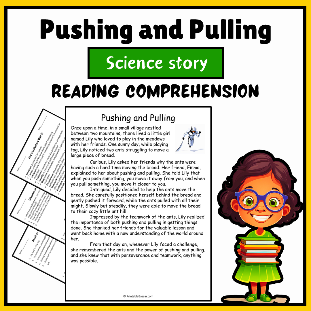 Pushing and Pulling | Science Story Reading Comprehension Activity