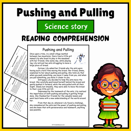 Pushing and Pulling | Science Story Reading Comprehension Activity