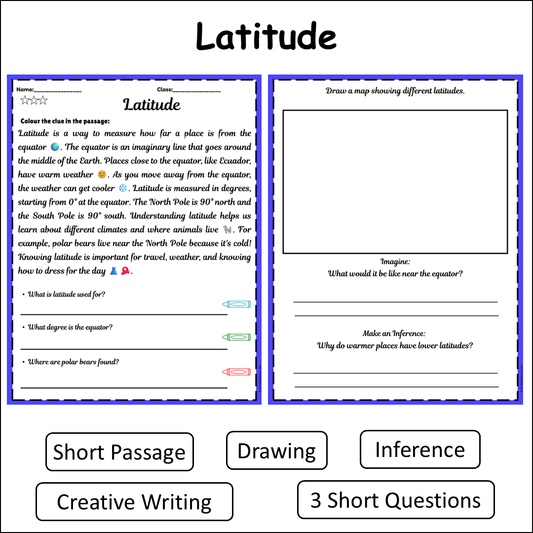 Latitude | Short Reading Comprehension Creative Worksheet