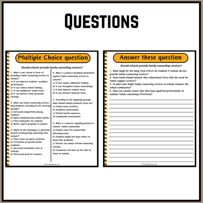 Should schools provide family counseling services? | Debate Case Study Worksheet