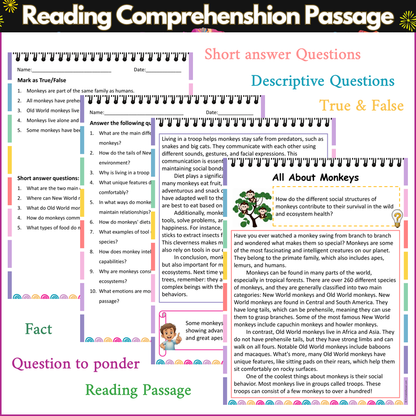 All About Monkeys | Reading Comprehension Passage and Questions