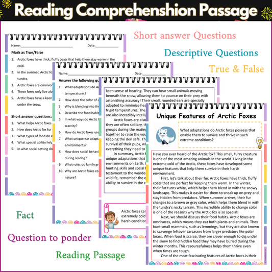 Unique Features of Arctic Foxes | Reading Comprehension Passage and Questions