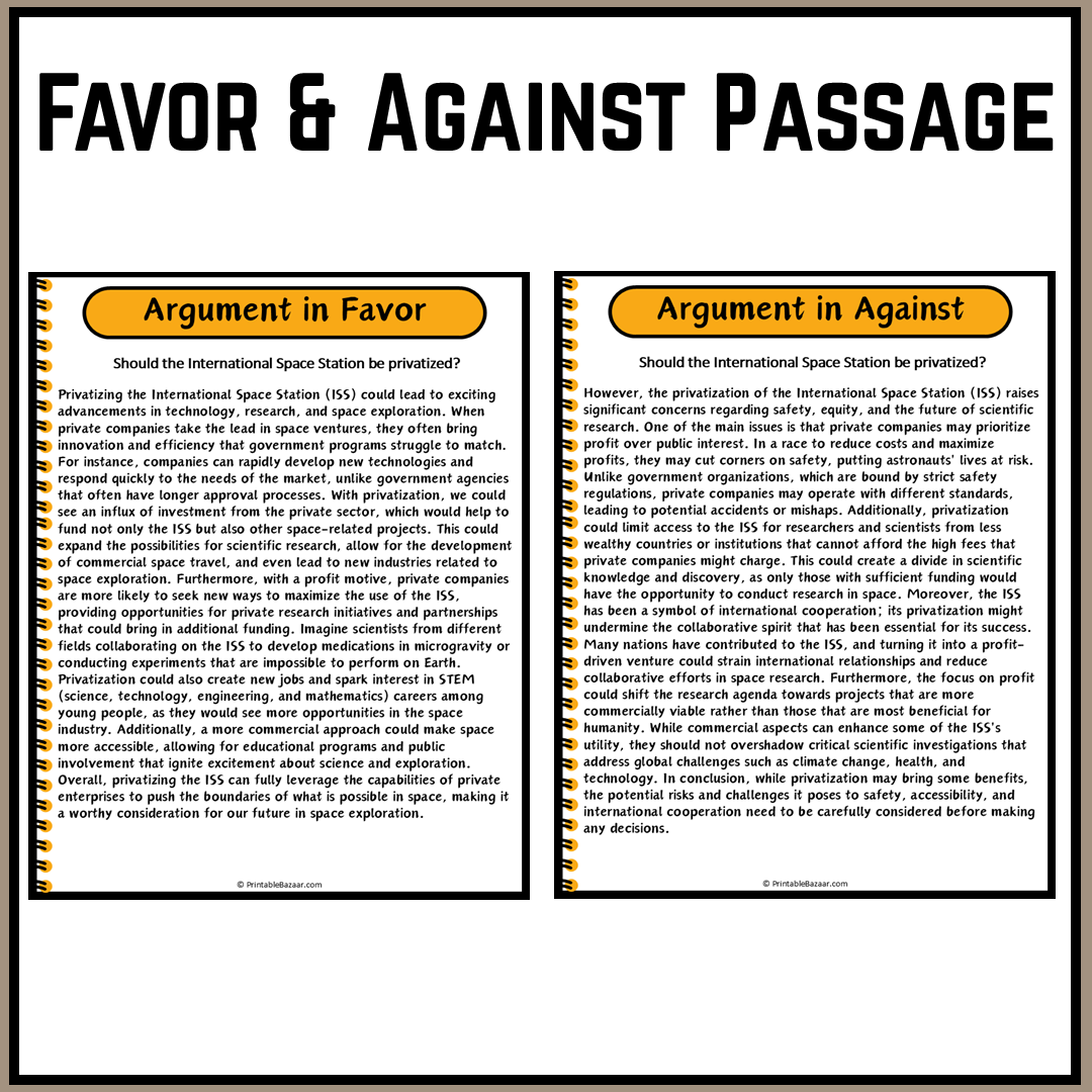 Should the International Space Station be privatized? | Debate Case Study Worksheet