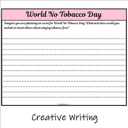 World No Tobacco Day | Main Idea and Supporting Details Reading Passage and Questions